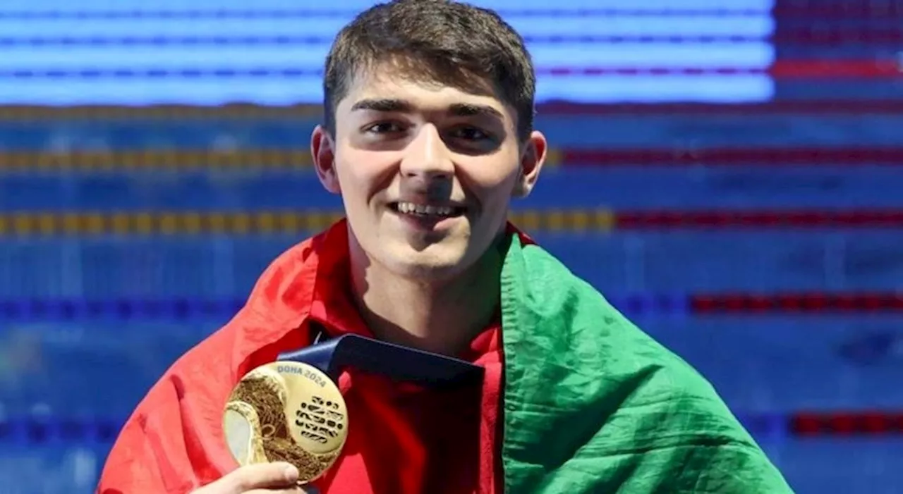 Diogo Ribeiro já chegou com o ouro a Portugal