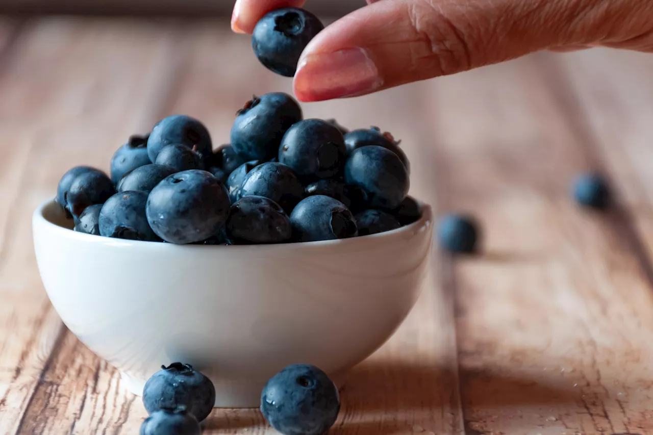 Blueberries get their blue color from tiny structures in their wax coating