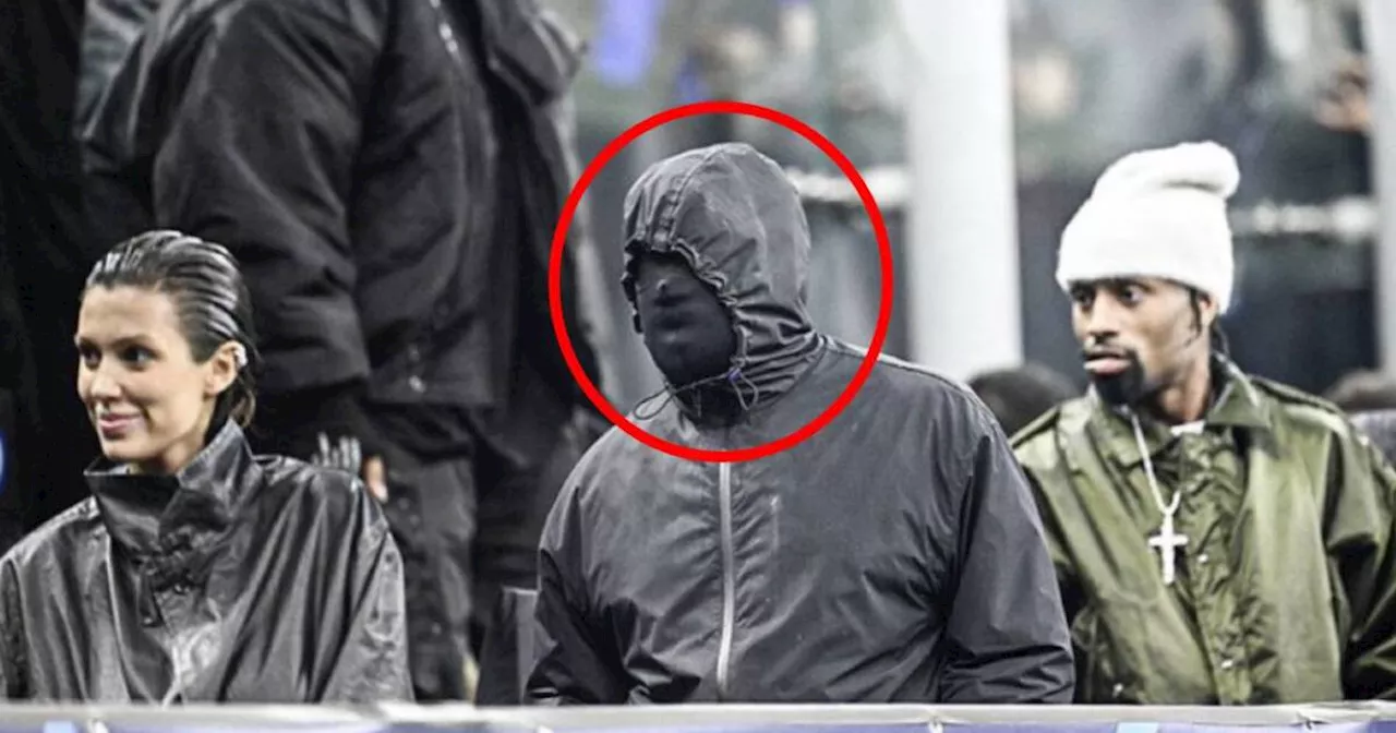 Kanye West se camufla en el San Siro para presenciar la Champions League