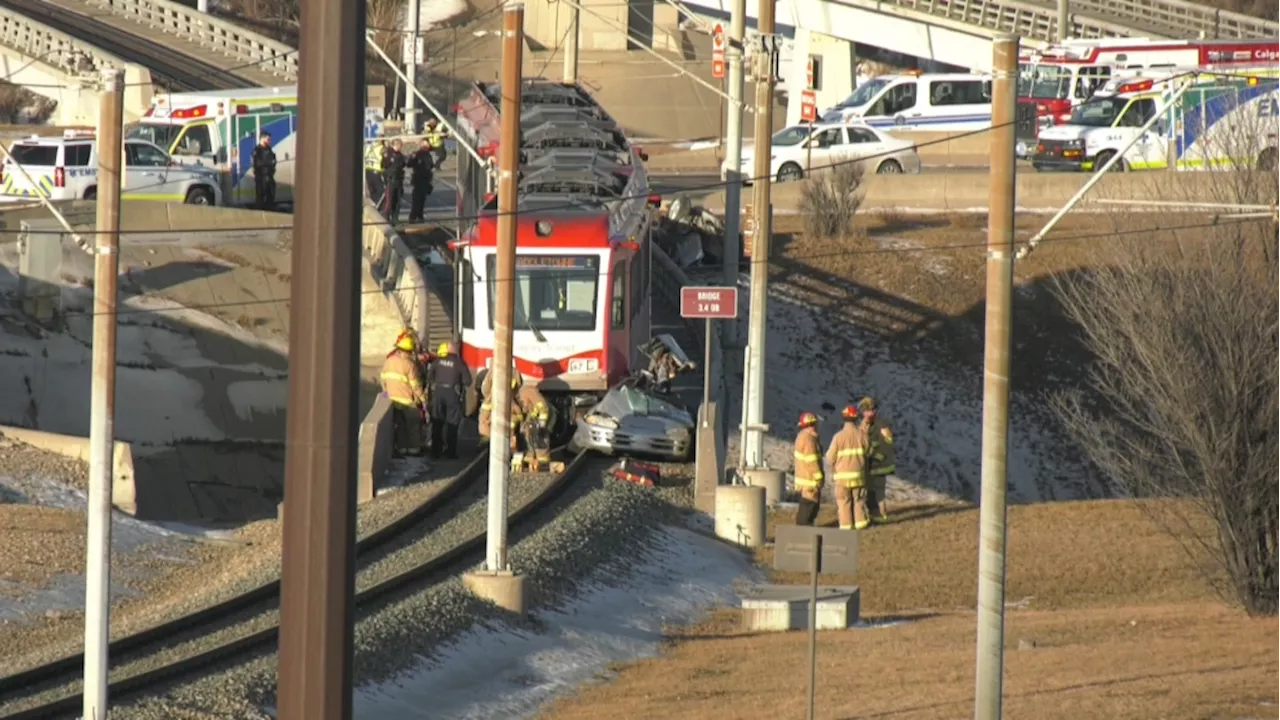 Driver suffers critical injures after crash with Calgary CTrain