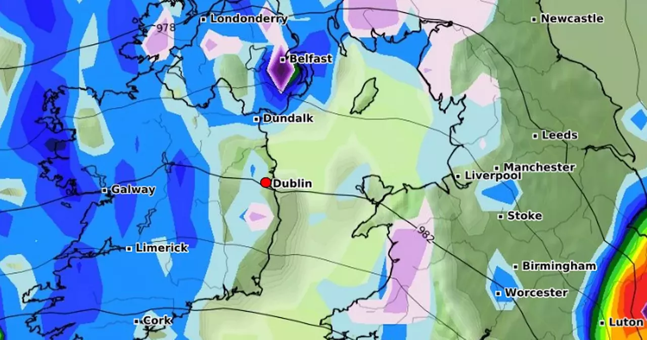 Three areas pinpointed on Met Eireann weather map set to get hail, sleet or snow