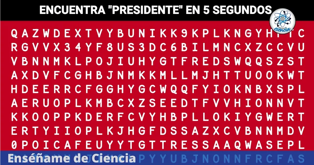 Acertijo visual nivel DIFÍCIL: ¿Podrás encontrar la palabra “PRESIDENTE” en la sopa de letras en TENDENCIA?