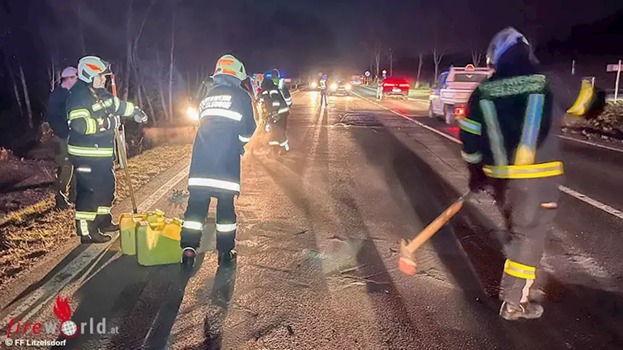 Ktn: Lenkerin fährt in Litzelsdorf auf in die B 57 eingebogenen Traktor auf