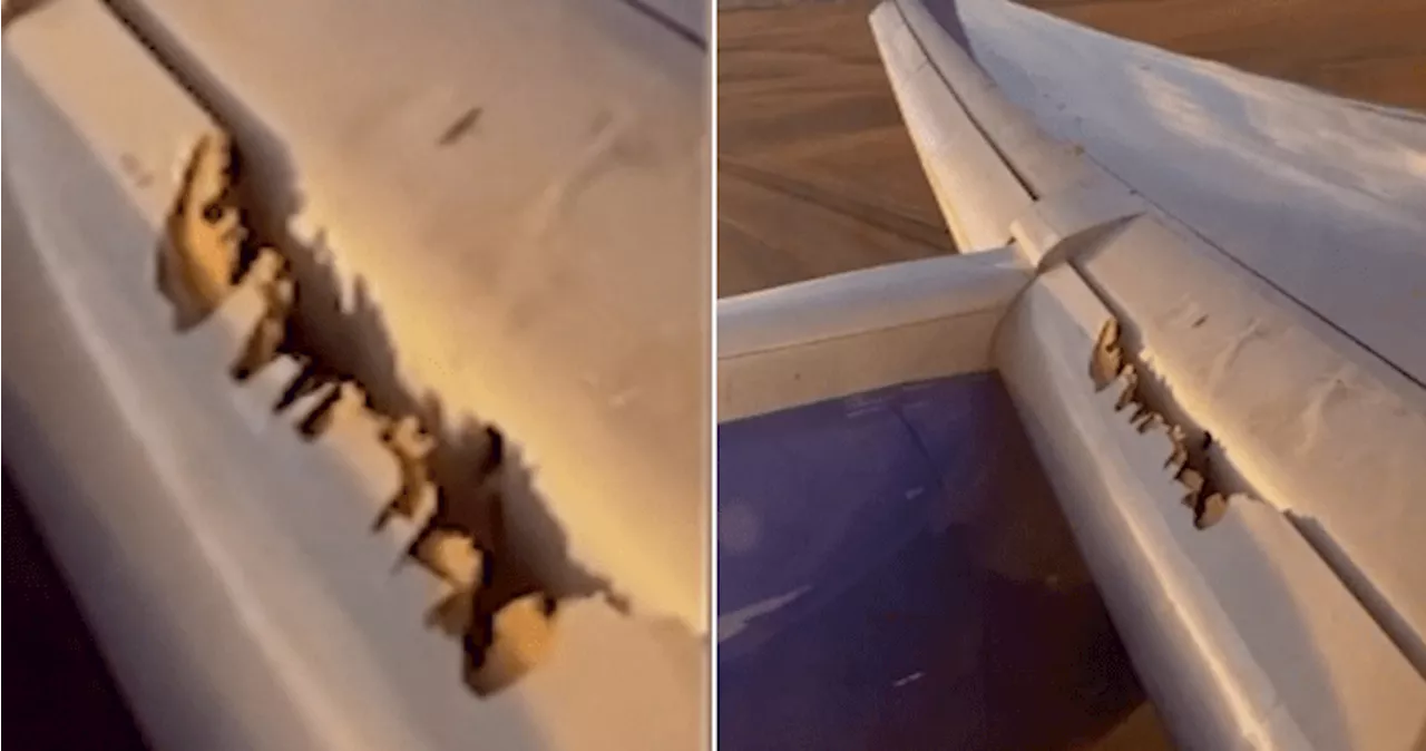 Passenger captures video of plane wing coming apart as United flight forced to land