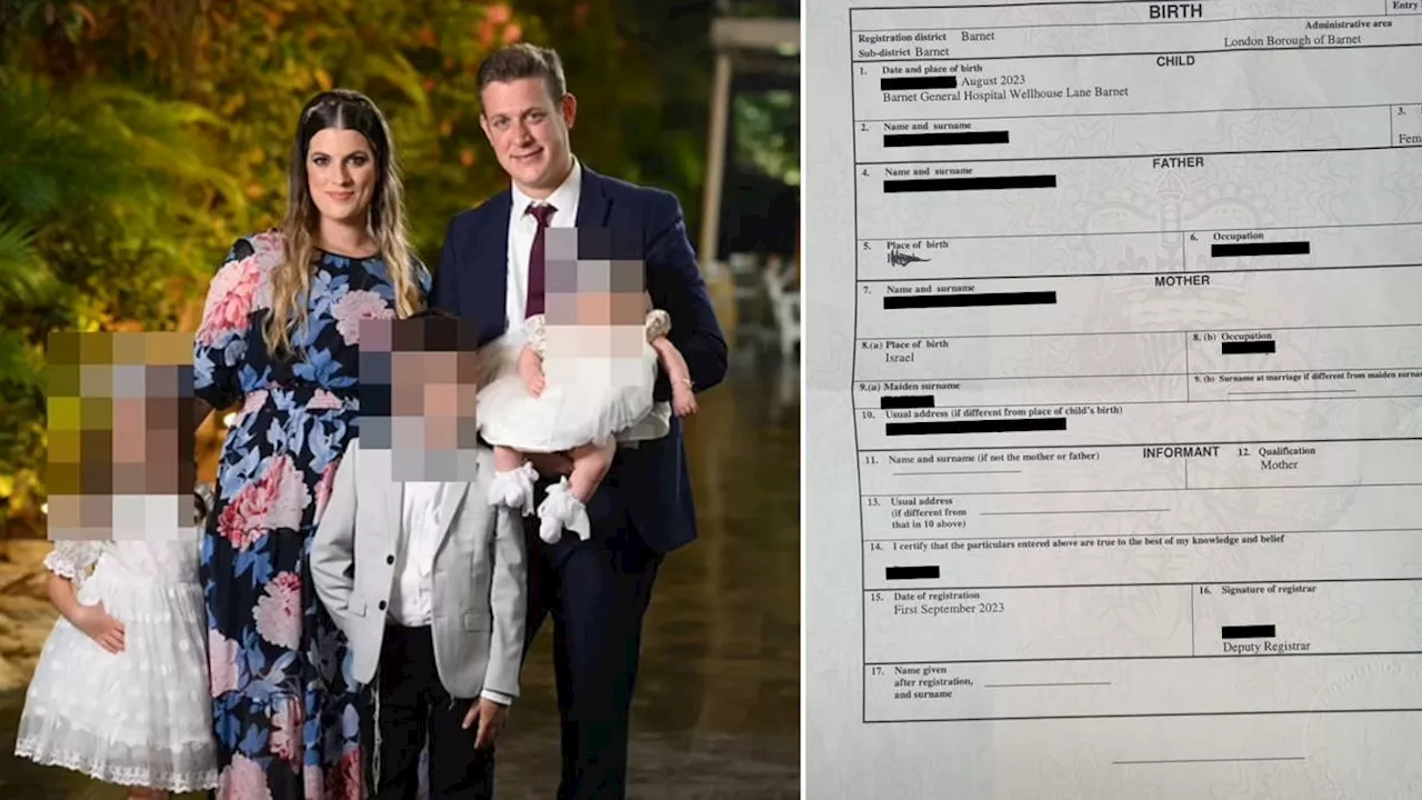 Staff members 'sacked' after 'Israel' is scrubbed off Jewish baby's birth certificate on passport application