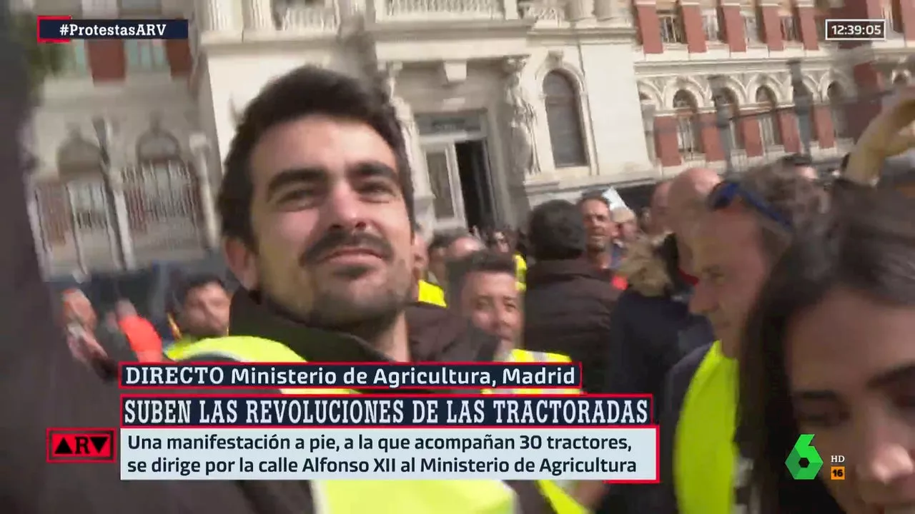 Agreden a un equipo de laSexta durante la protesta de los agricultores en Madrid