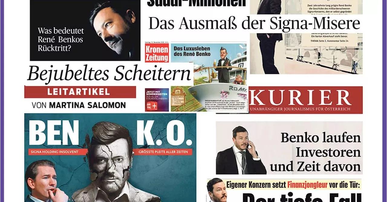 Mild und wild: Wie Kurier und Krone über die Pleite von René Benko berichten