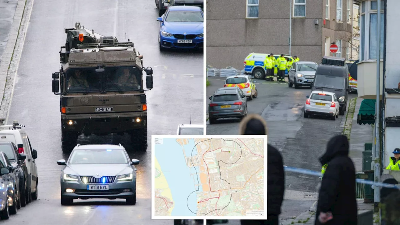 Tense operation to remove unexploded Nazi bomb from Plymouth garden as map reveals huge evacuation zone