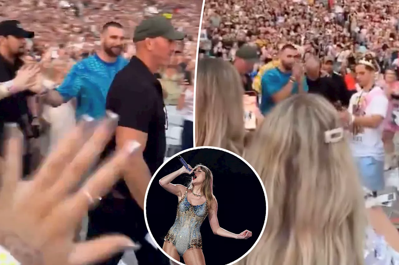 Travis Kelce seen waving, high-fiving fans on first night of Taylor Swift's Eras Tour in Sydney