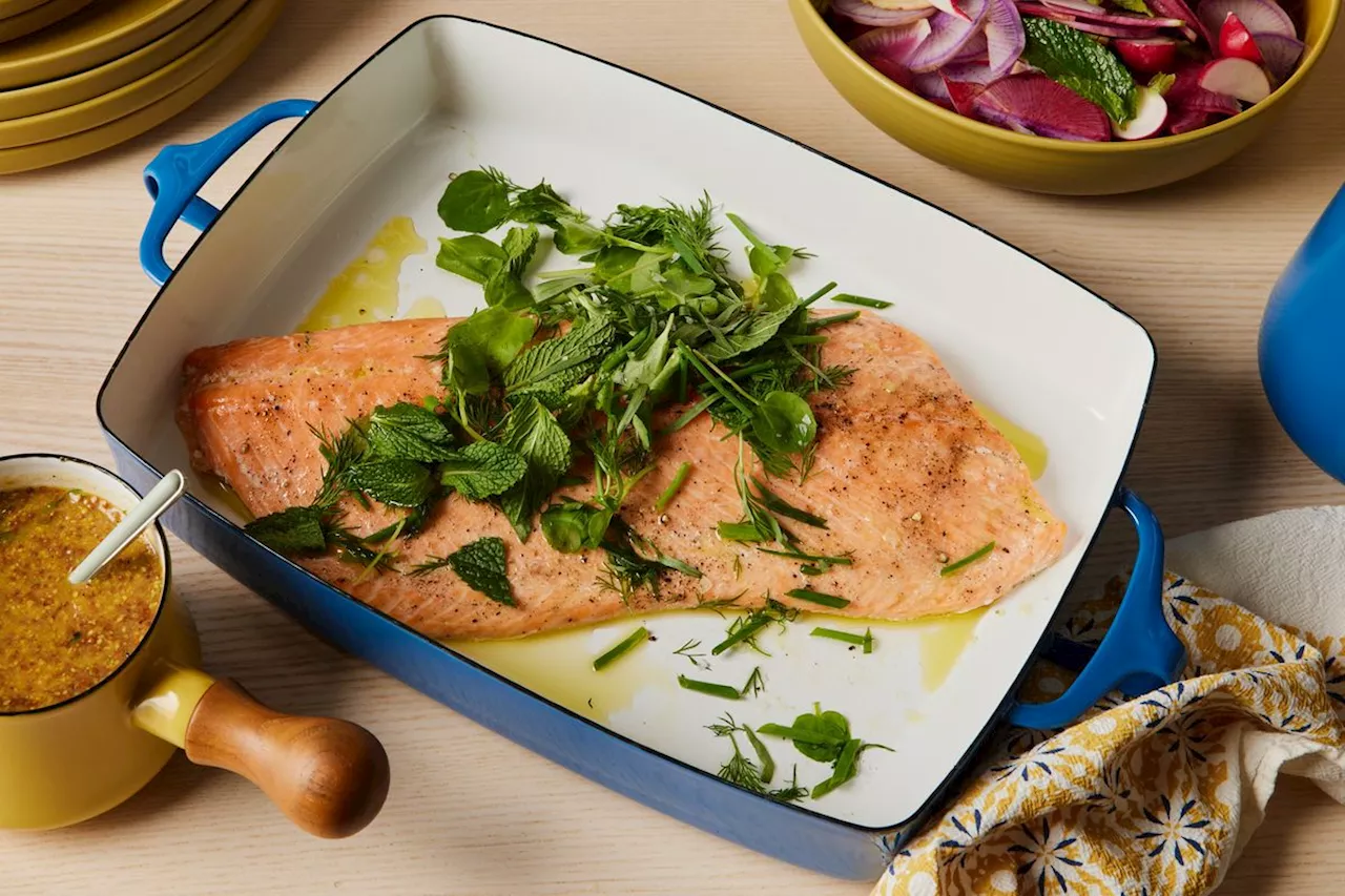 Cold Slow-Roasted Salmon with Mustard Dill Sauce Recipe on Food52