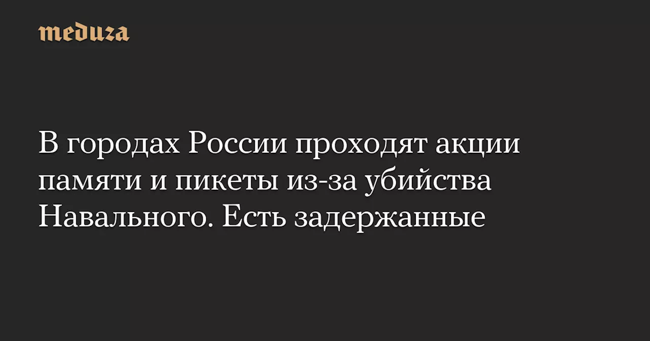 В городах России проходят акции памяти и пикеты из-за убийства Навального. Есть задержанные — Meduza