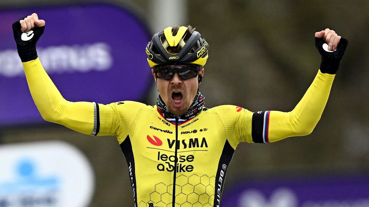 Au terme d’un scénario fou, Jan Tratnik offre la victoire à l’armada Visma sur le Circuit Het Nieuwsblad, van Aert troisième