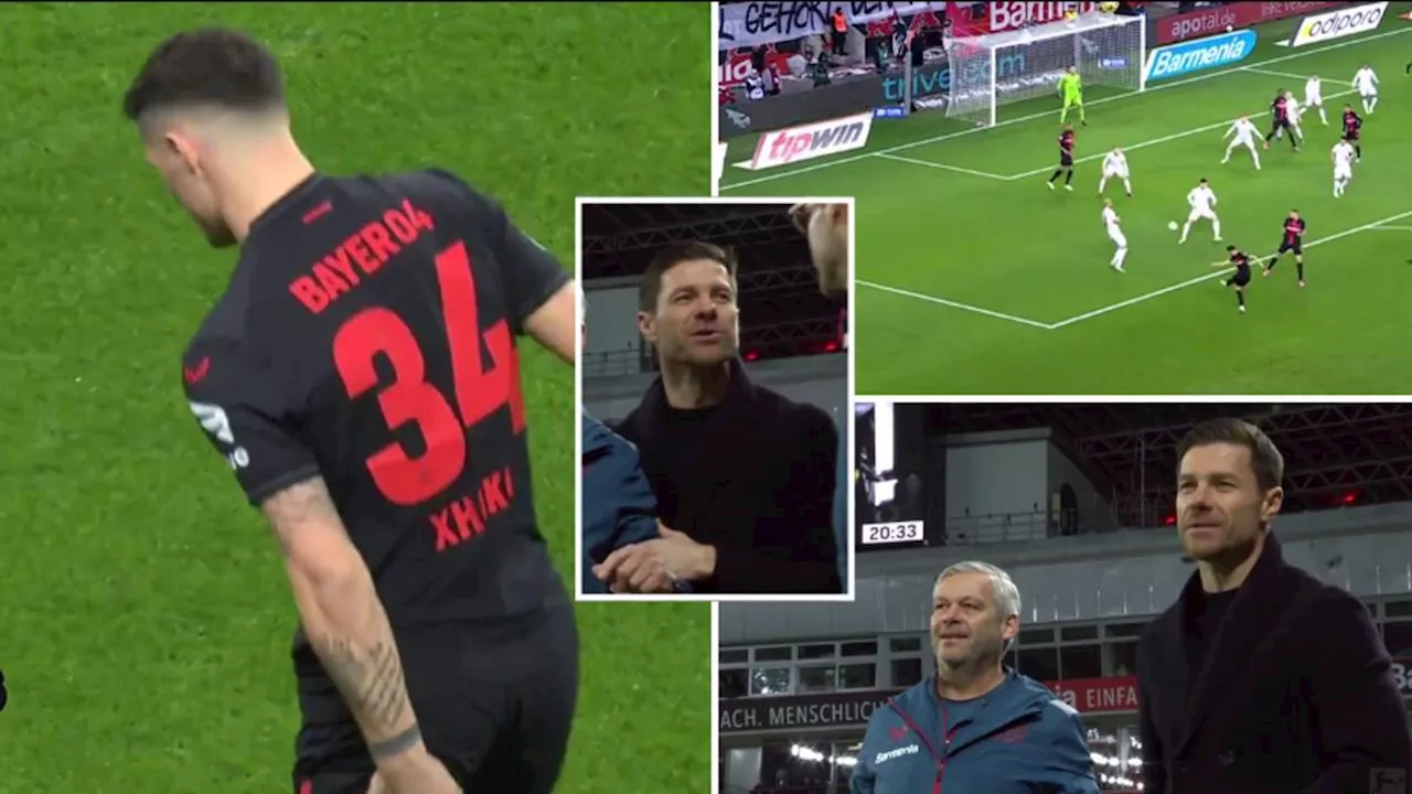 Granit Xhaka had Xabi Alonso worried with celebration after scoring for Bayer Leverkusen