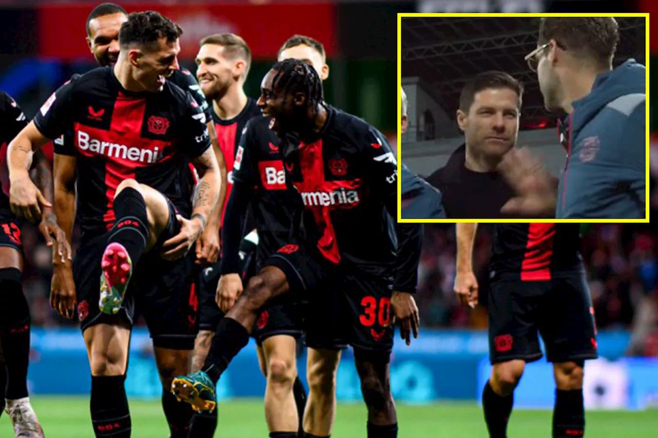 Arsenal cult hero Granit Xhaka trolls Xabi Alonso with celebration after stunner to open Bayer Leverkusen...