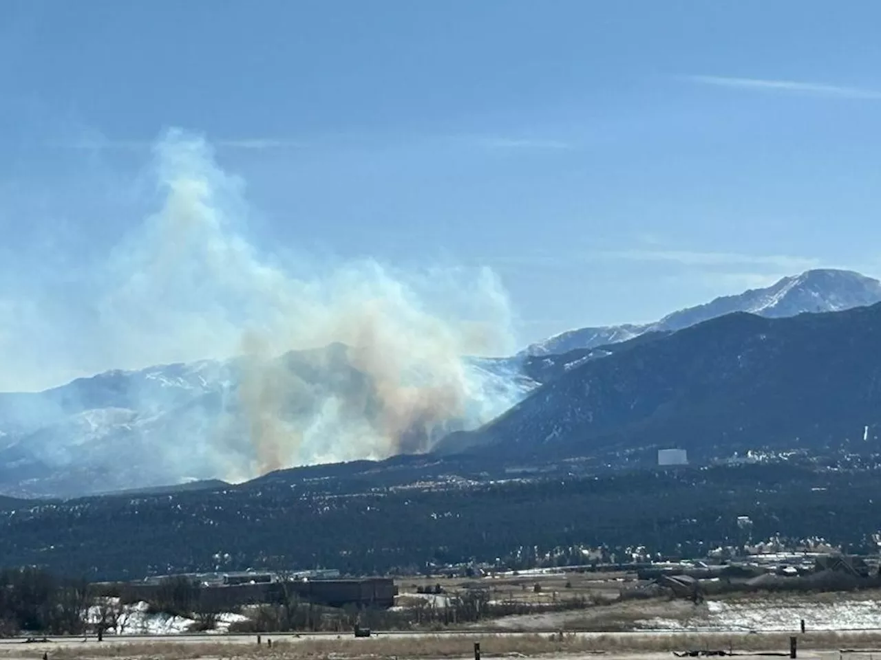 Wildfire burning on Air Force Academy grounds