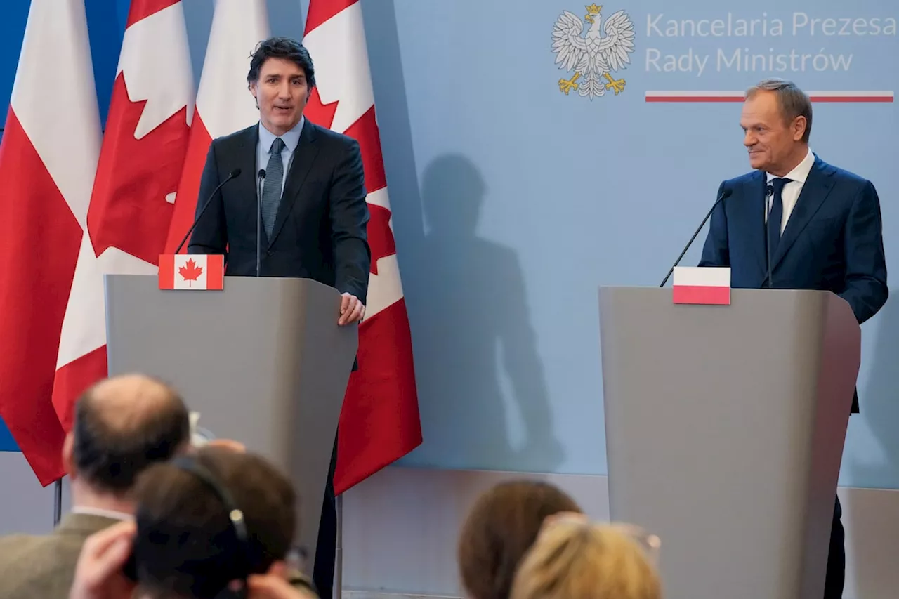 Trudeau defends Canada's defence spending as Poland urges West to confront Russia