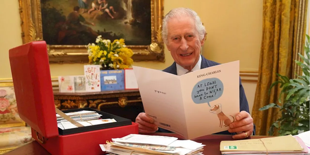 King Charles III Smiles While Reading Sweet Get Well Cards from Supporters