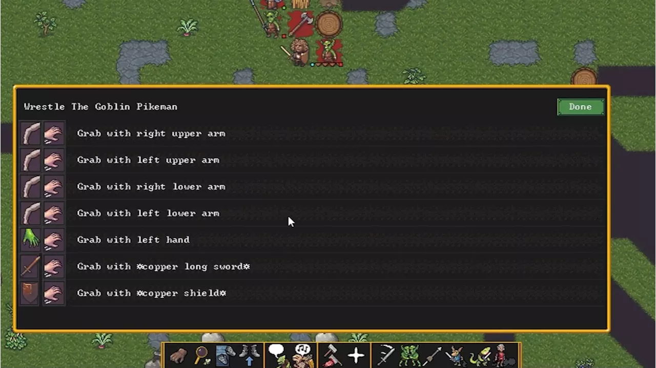 Dwarf Fortress adventure mode preview shows off menu for grabbing enemies by their teeth