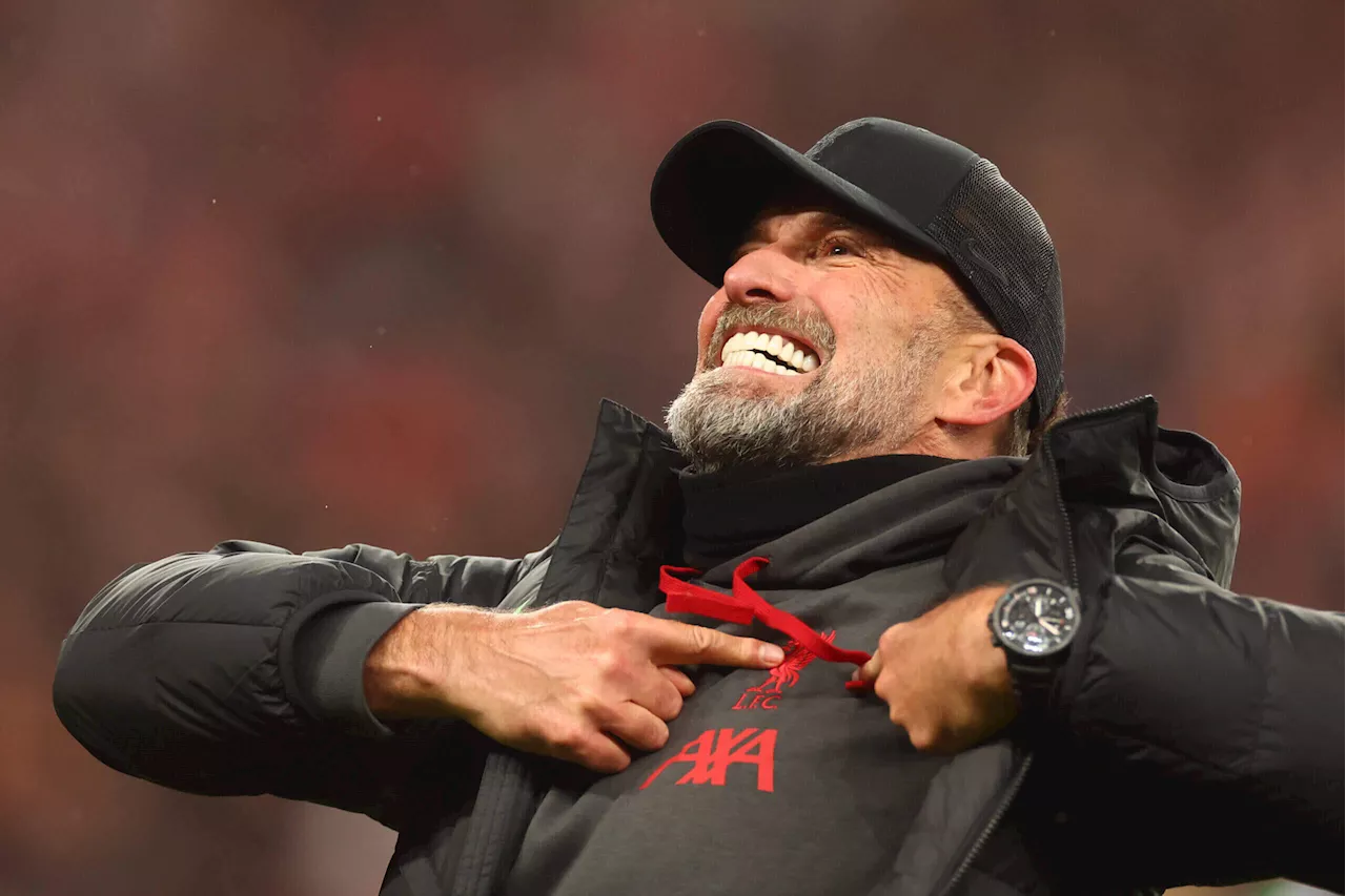 Jurgen Klopp’s Liverpool farewell tour skips, screams and grins on way to ‘most special trophy’