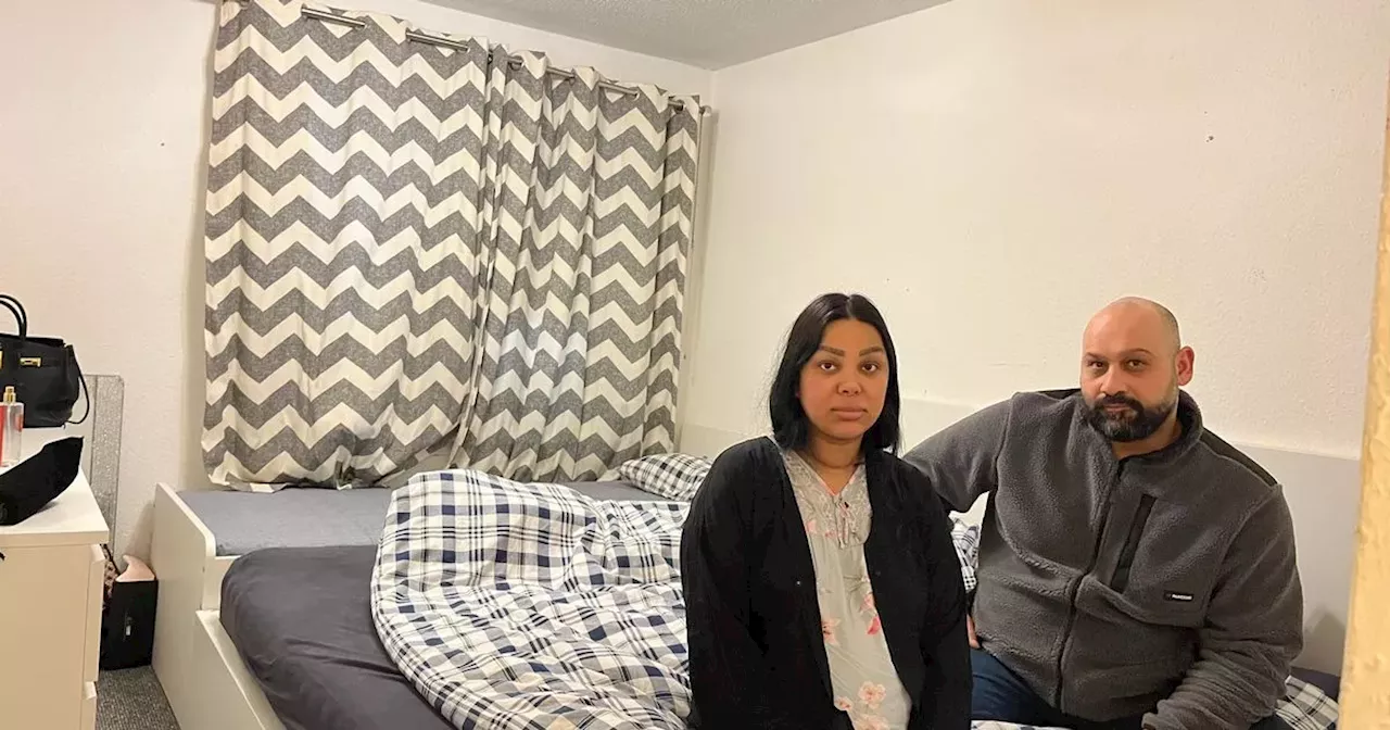 Family of three sharing single bedroom in Glasgow council flat with baby on way