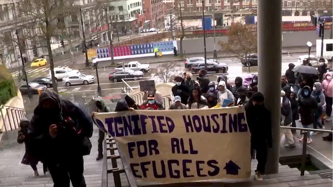 Protesters disrupt Seattle City Council meeting demanding housing help for refugees