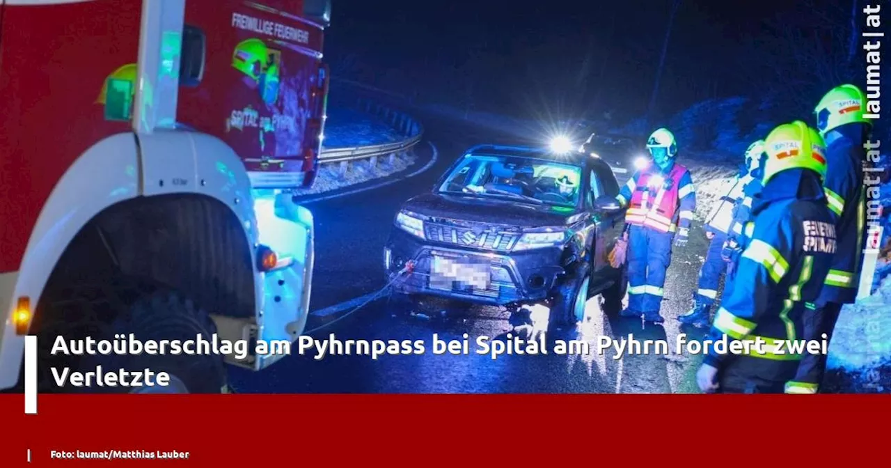 Autoüberschlag am Pyhrnpass bei Spital am Pyhrn fordert zwei Verletzte