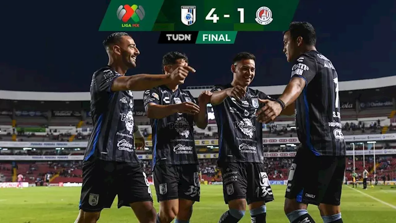 Querétaro golea a Atlético de San Luis con doblete de Pablo Barrera