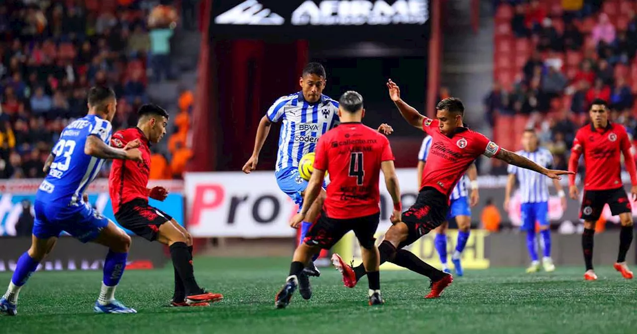 Monterrey tiró una vez y con eso empató en Tijuana para ponerse líder del Clausura 2024