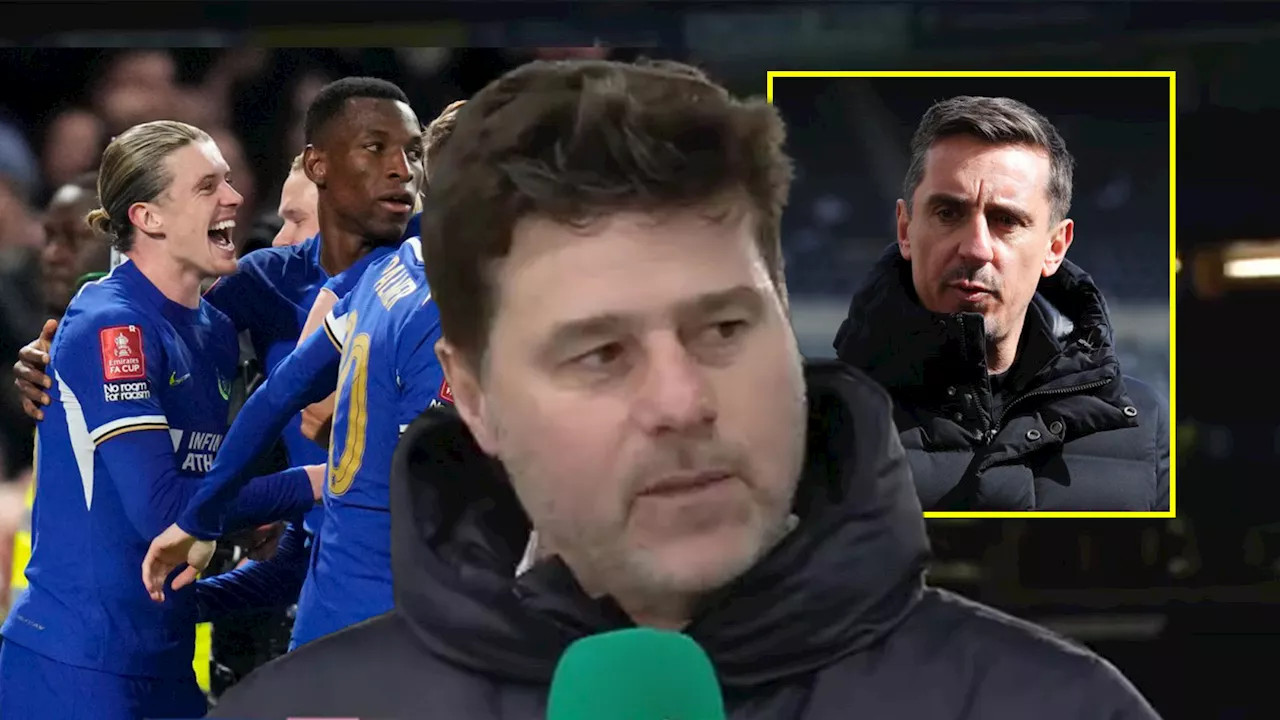 Mauricio Pochettino takes cheeky swipe at Gary Neville after Chelsea get over Carabao Cup heartache in...