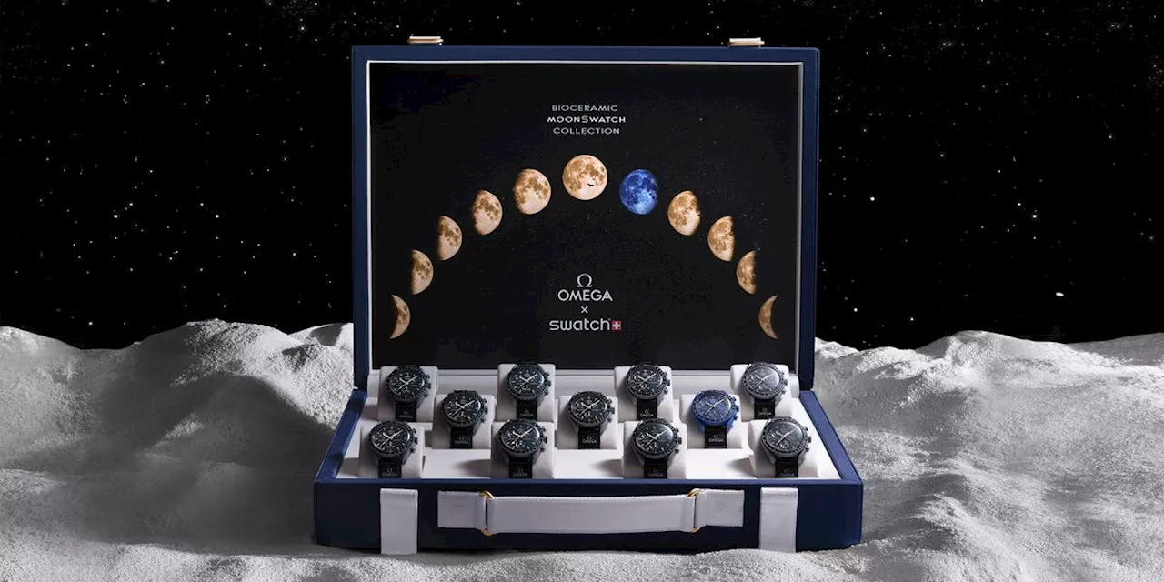 Omega x Swatch Collaboration Creates Limited Edition Briefcases for Moonshine Gold Watches