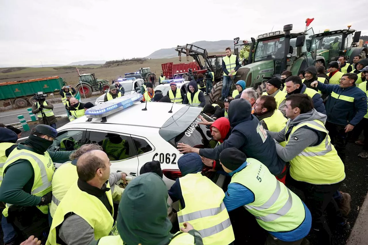 Detenidos dos agricultores en Burgos durante las protestas