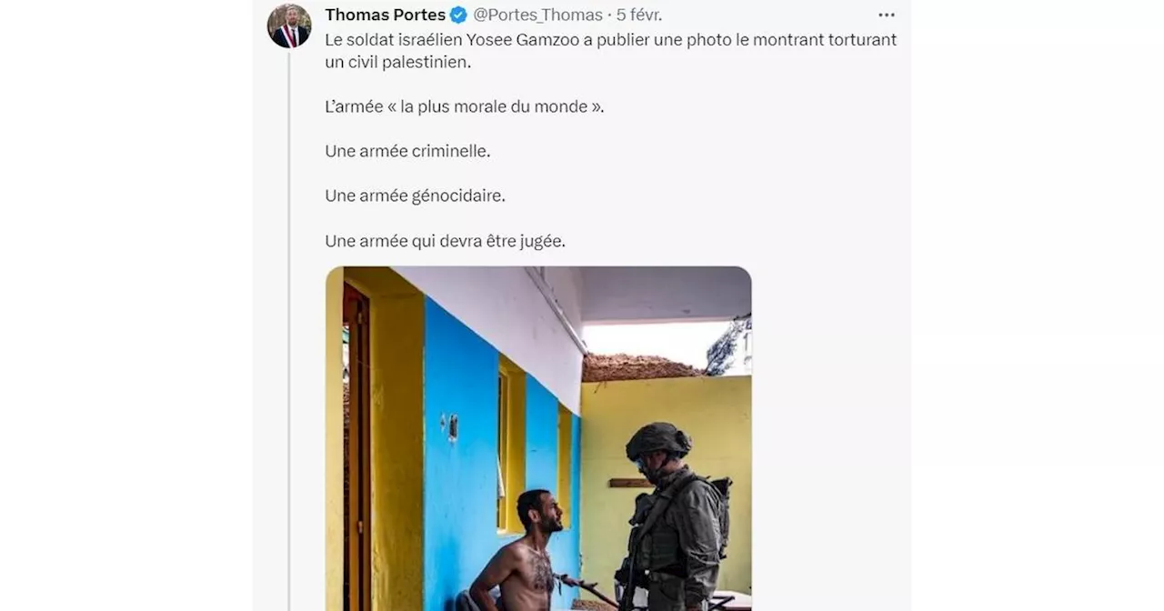 Que sait-on de cette photo d’un prisonnier palestinien, entravé et dénudé, faisant face à un soldat israélien ?