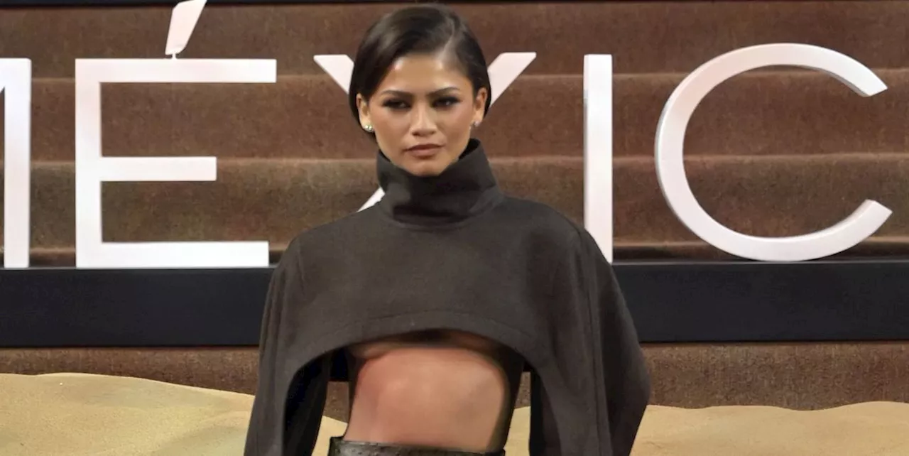 Zendaya Looks Stunning in a Cropped Turtleneck With Underboob at 'Dune 2' Premiere