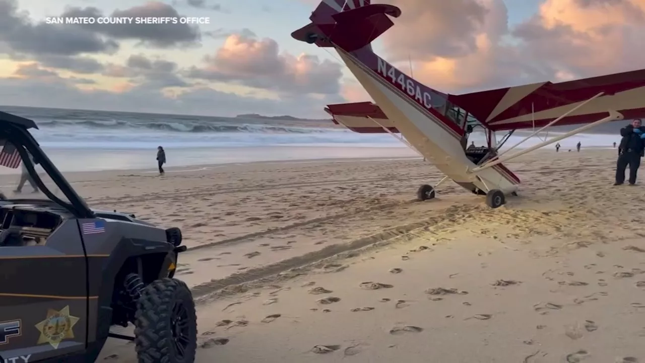 Man arrested after stolen plane makes emergency landing on San Mateo Co. beach: sheriff