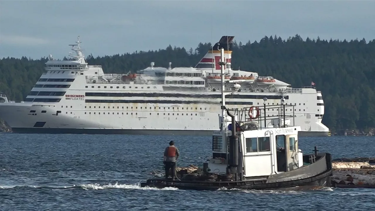 ‘I thought it was a cruise ship’: Large floating hotel to anchor in Nanaimo for months