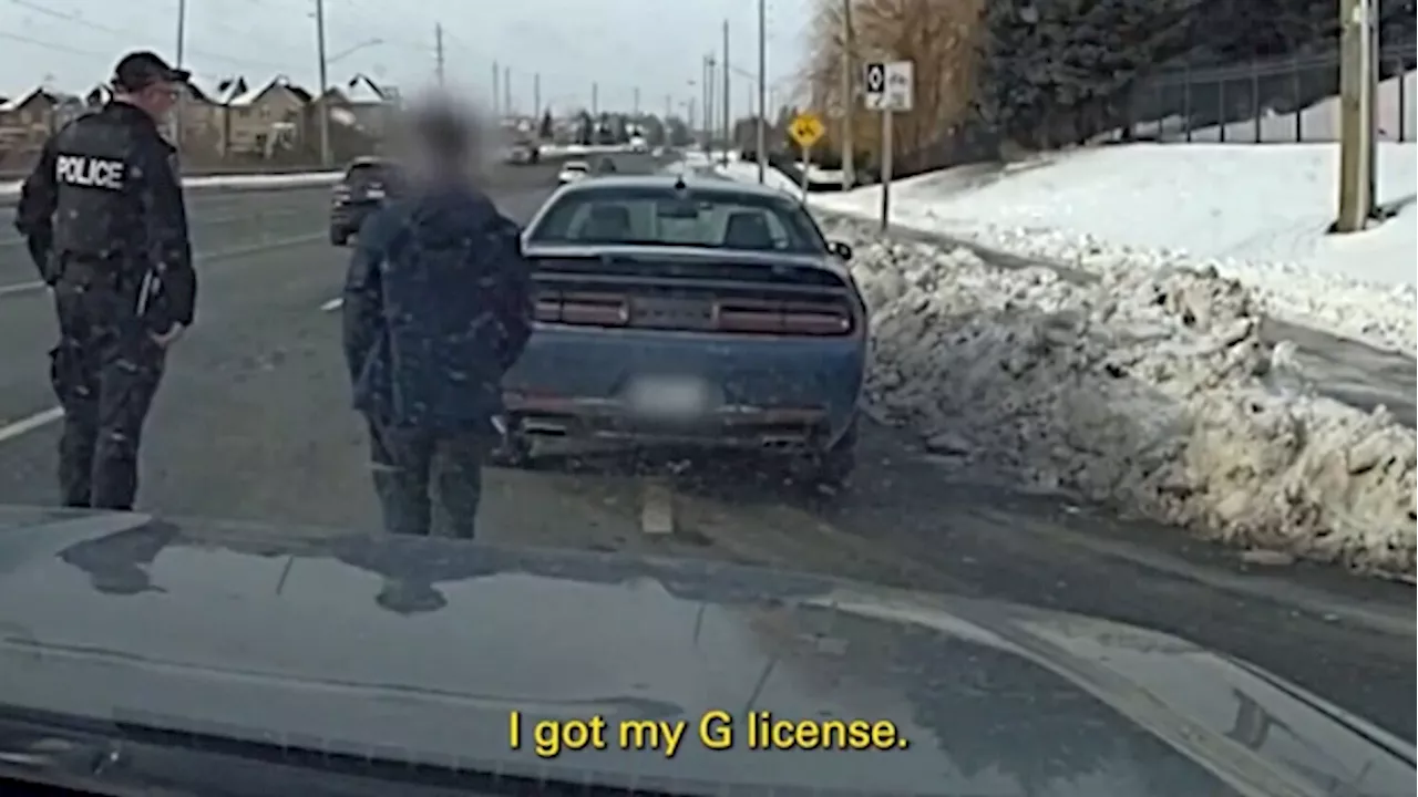 Video shows police interaction with driver caught travelling double the speed limit