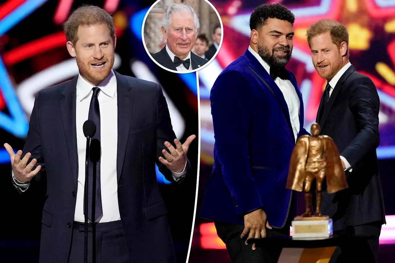 Prince Harry makes surprise appearance at NFL Honors after quick trip to see cancer-stricken King Charles