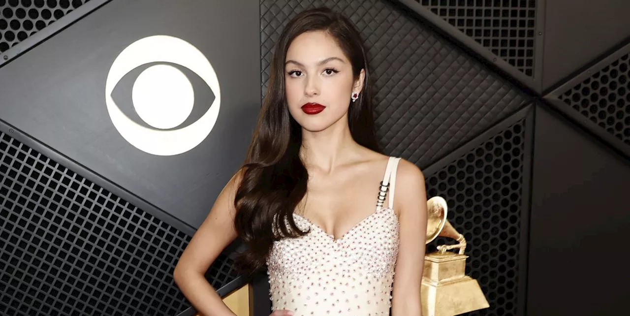 Olivia Rodrigo Looks Like an Angel in a Bedazzled White Gown at the 2024 Grammys