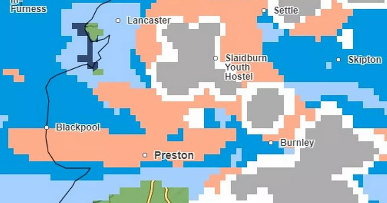 Met Office maps show when and where snow will fall in Lancashire today