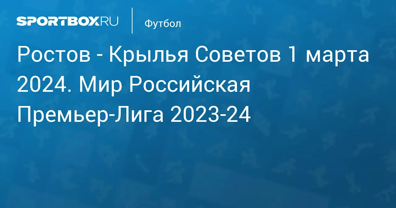 Текстовая трансляция матча "Ростов" - "Крылья Советов"