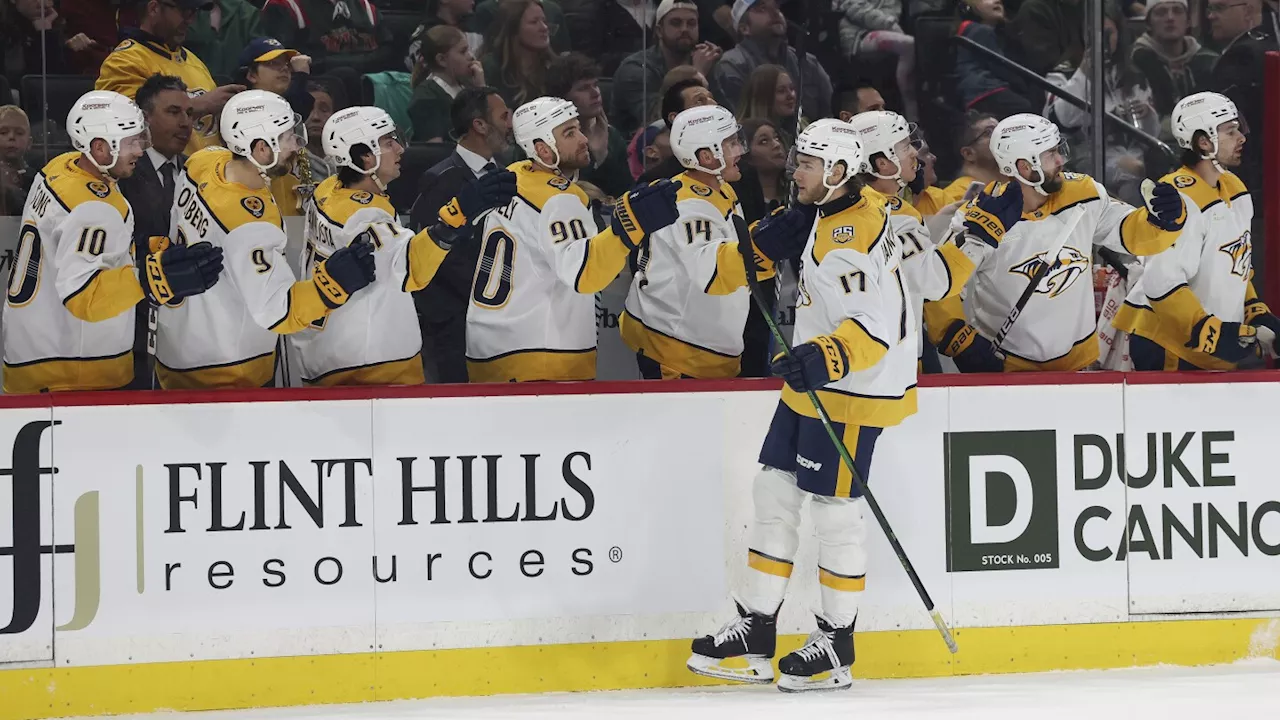 Minnesota Wild pull goalie in overtime, beat Nashville Predators 4-3 on Boldy goal