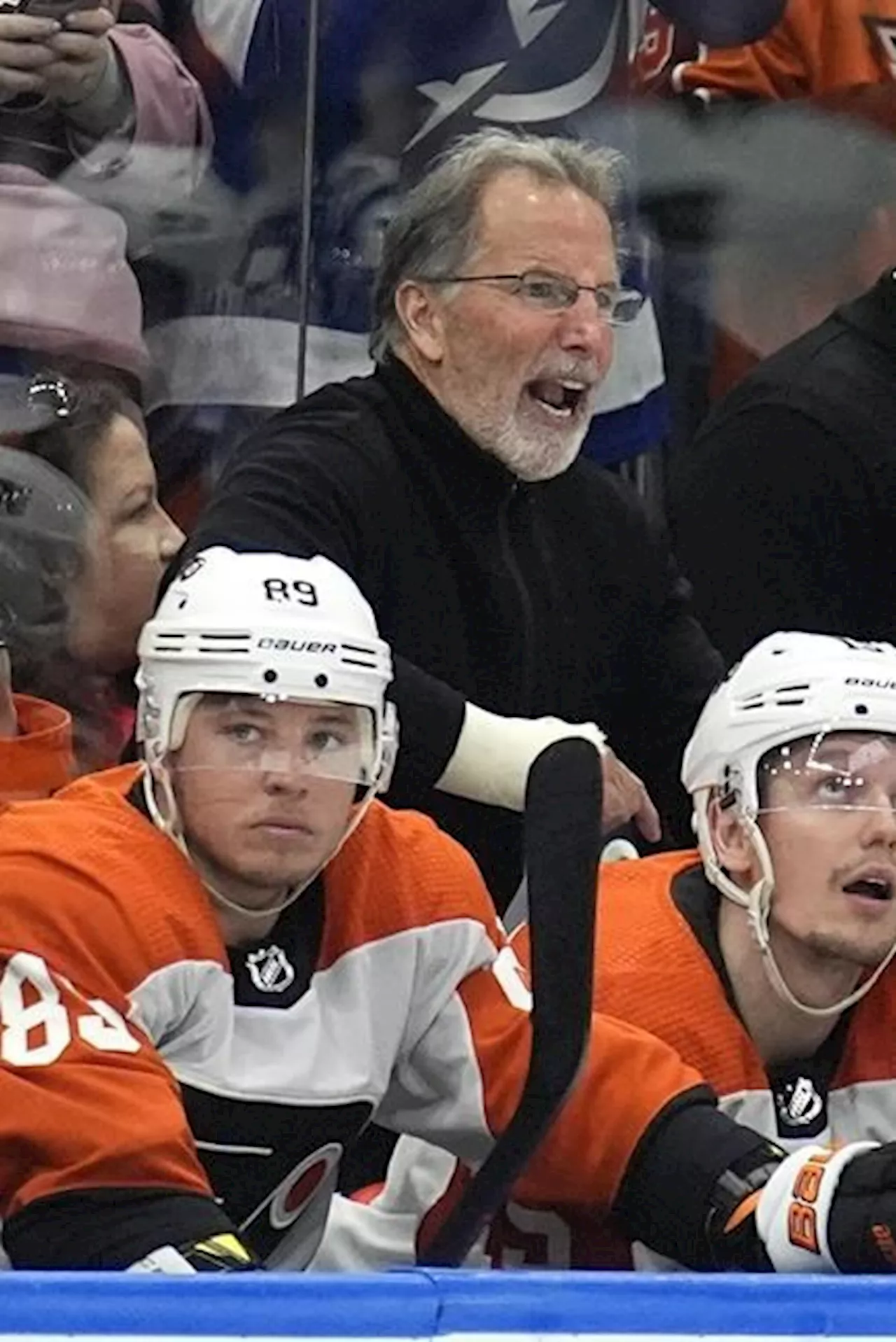 Tortorella reluctantly leaves Flyers' bench after being tossed against Lightning