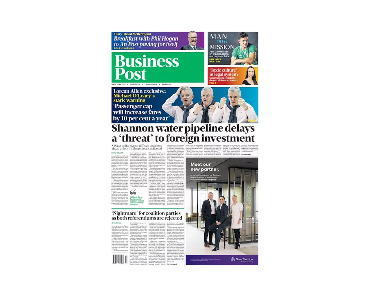 This week: Water now a threat to FDI; government’s referendum ‘nightmare’