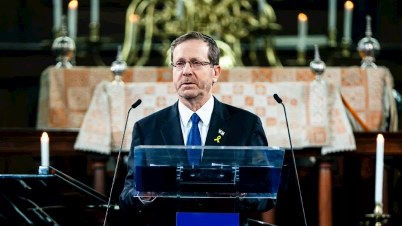 Protests as Israel President Herzog at Dutch Holocaust Museum opening