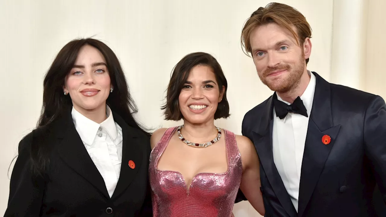 America Ferrera stuns in sparkly Barbie pink, Rita Moreno waves in statement black on Oscars carpet