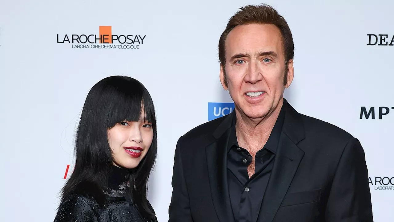 Nicolas Cage Poses with Fifth Wife Riko Shibata at Pre-Oscar Party