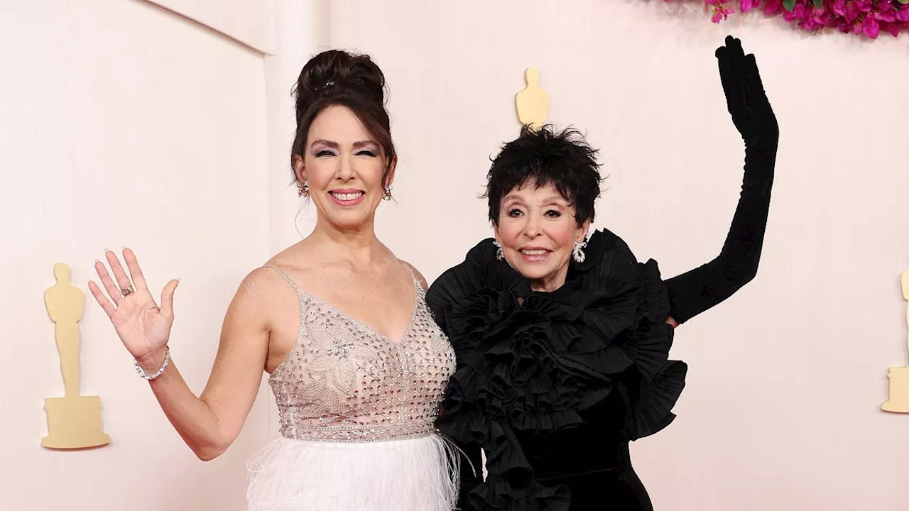 Oscars 2024: Rita Moreno, 92, is elegant in glamorous black ruffles as she poses with...