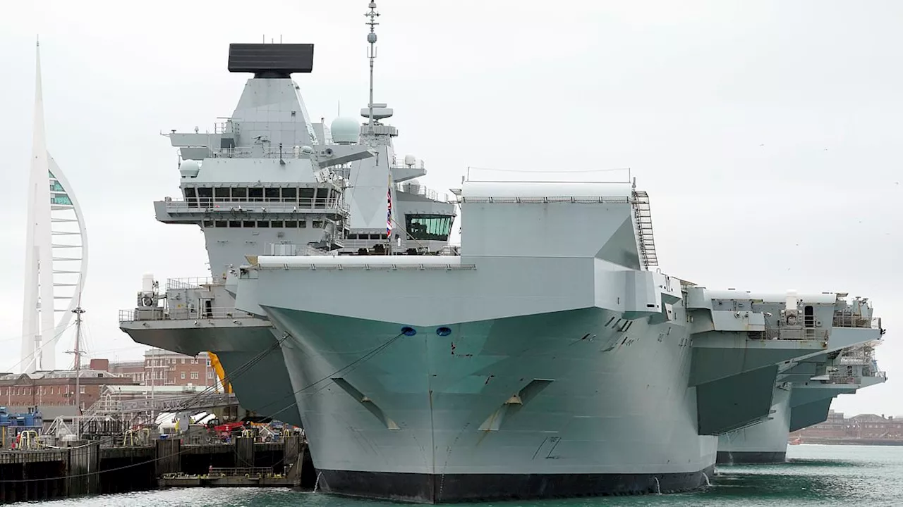 Fresh embarrassment for the Navy as its flagship £3bn warship HMS Queen Elizabeth catches fire after...