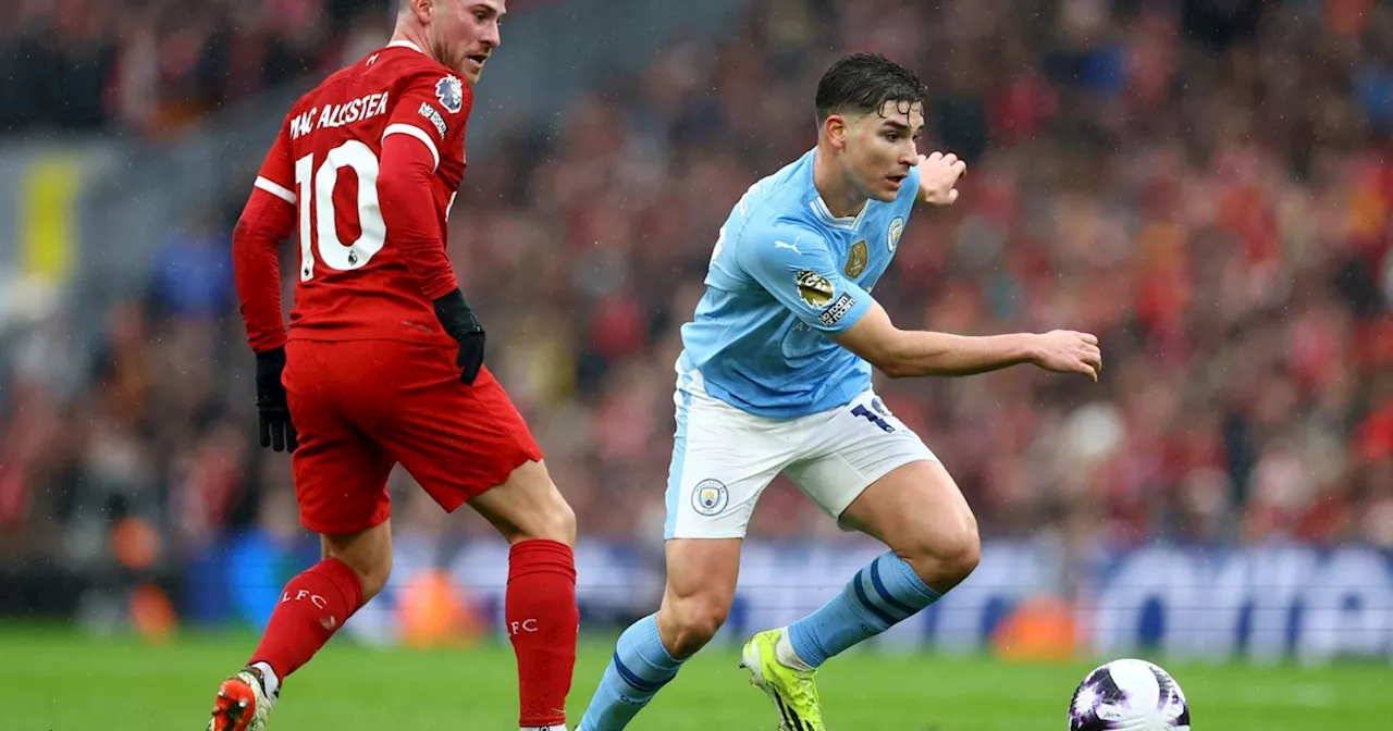 Con gol de Mac Allister, Liverpool empató con el City de Julián Álvarez y alcanzó la punta