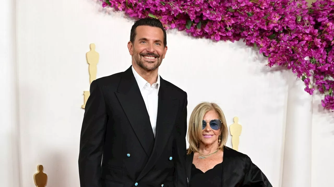 Bradley Cooper Hits the 2024 Oscars Red Carpet With His Mom Gloria Campano